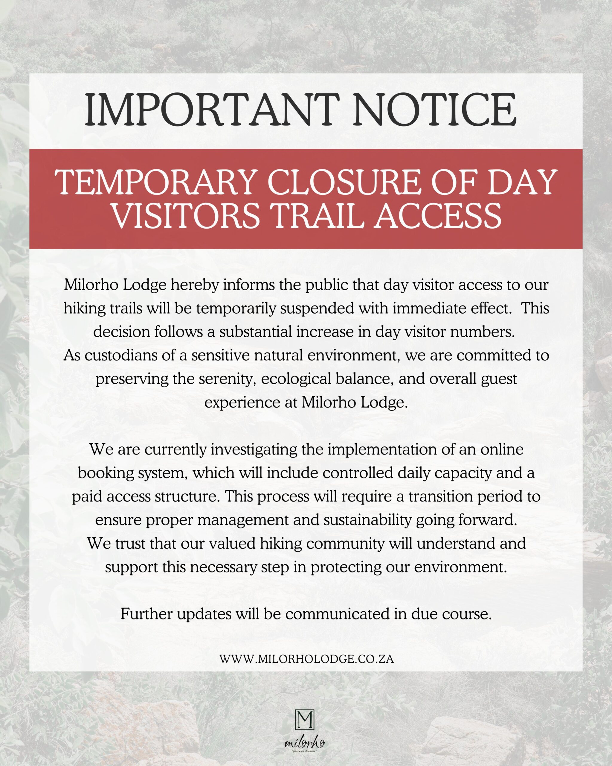 Milorho_Notice_Temp Closure